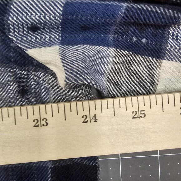 Frye Flannel Shirt Mens XL Blue Plaid Western Workwear Outdoors Preppy Work - Picture 11 of 12